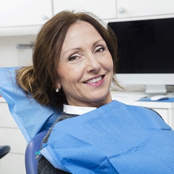 Woman smiling in dental chair