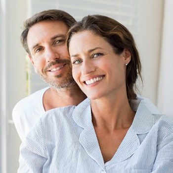 beautiful woman smiling with husband