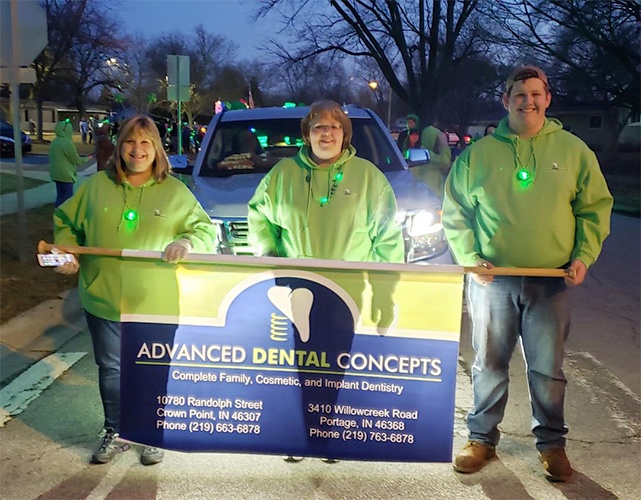 team walking in parade