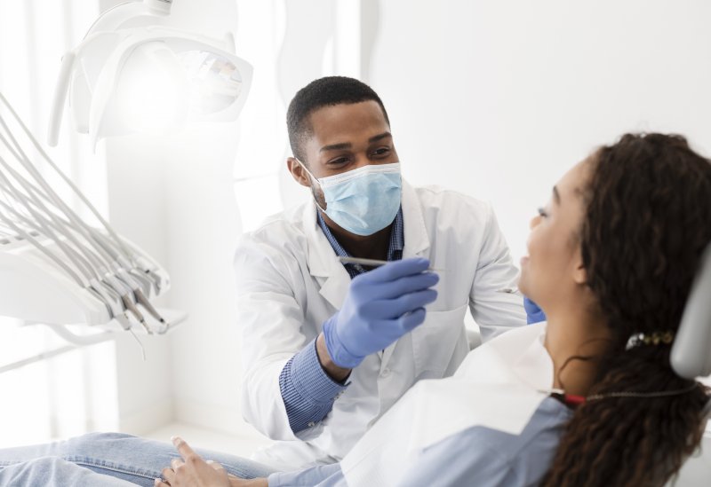 male patient at dental checkup in Crown Point