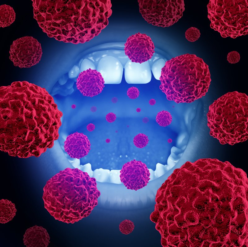 graphic of a mouth besieged by disease