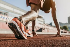 Runner preparing to begin race